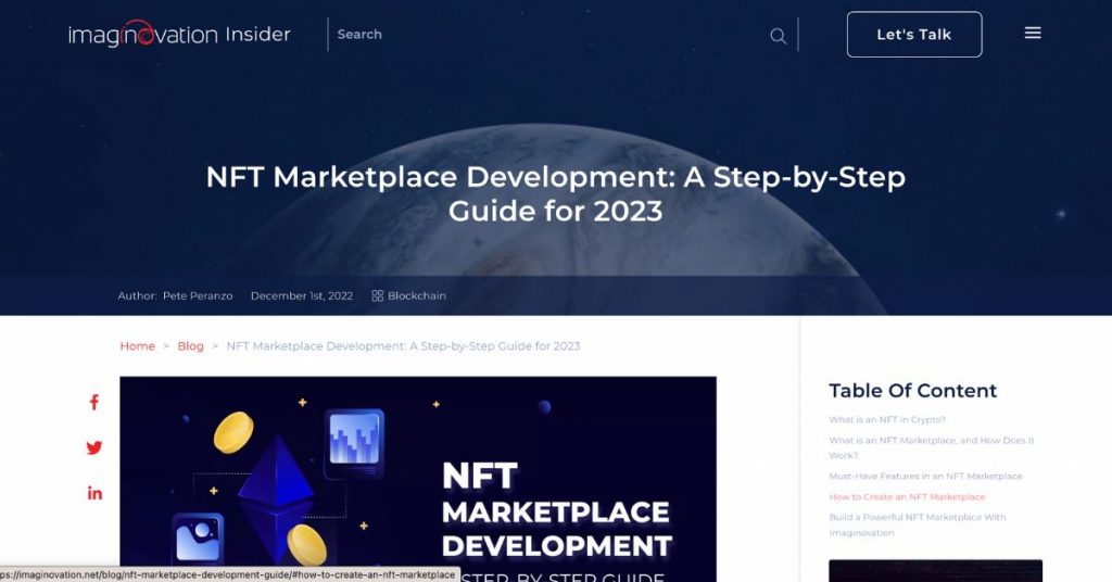 Imaginovation NFT Marketplace development company