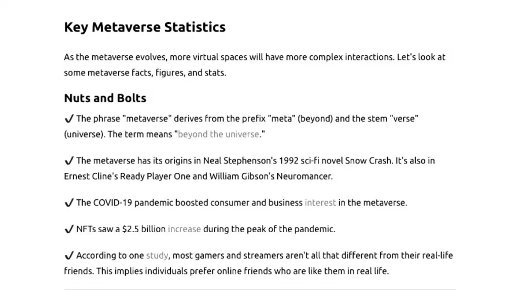 Metaverse facts and stats