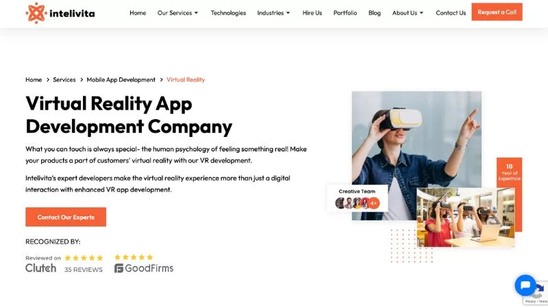 Enhanced VR app development Agency Intelivita