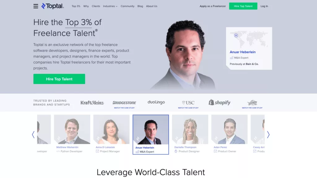 Access to top talent on Toptal