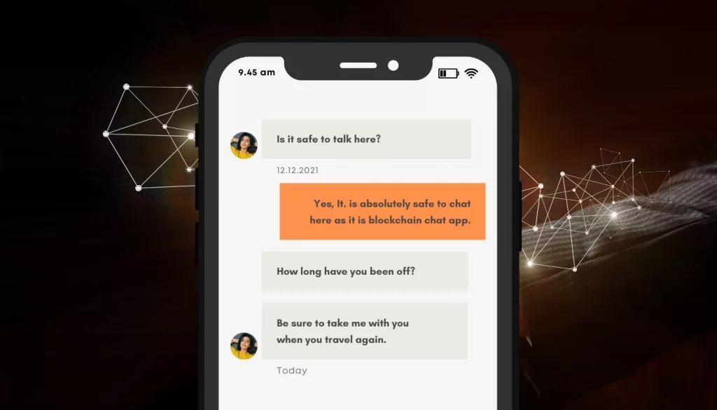 Security in Blockchain chat app