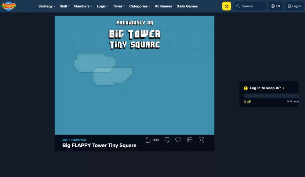 Cool Math Game Big Tower Tiny Square