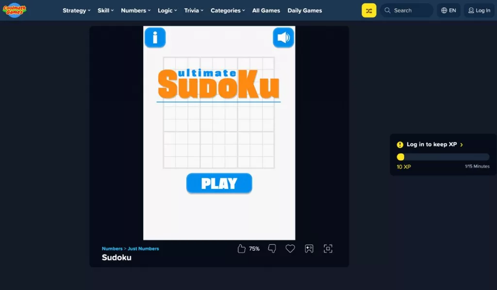 Sudoku by Cool Math Games