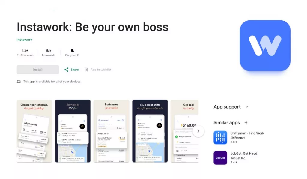 App alternative to Shiftsmart: Instawork