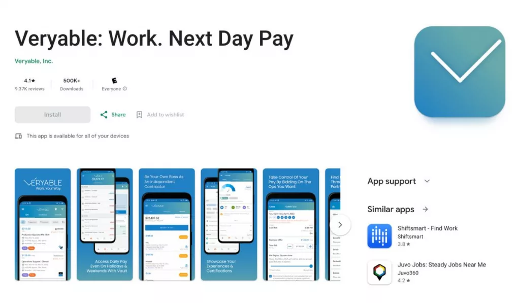 App alternative to Shiftsmart: Veryable