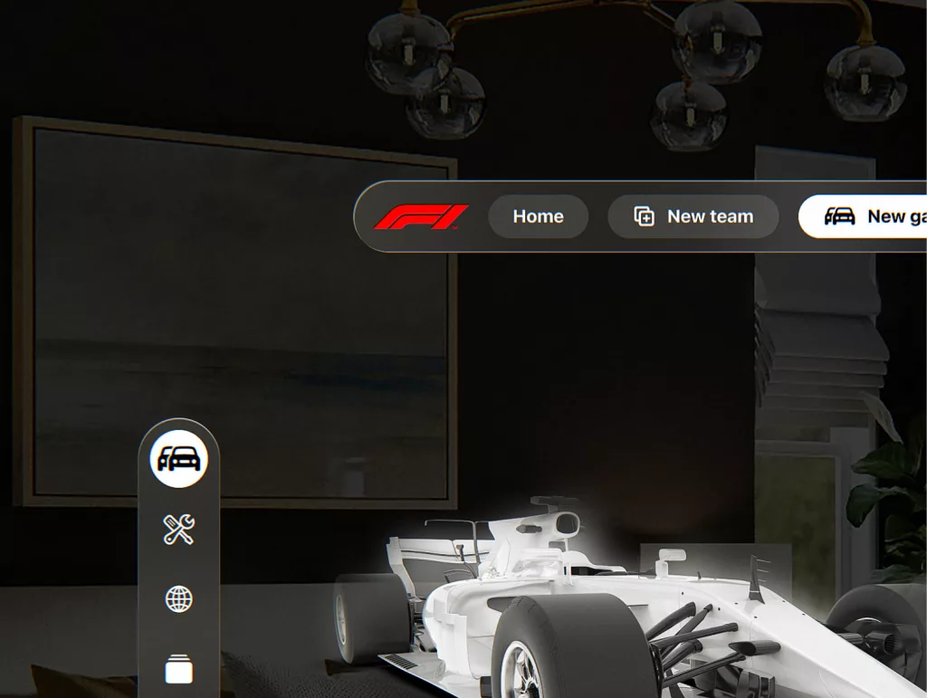 F1 on Apple Vision Pro see