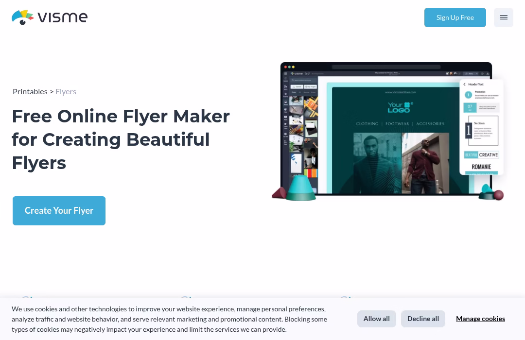 Official Visme page preview