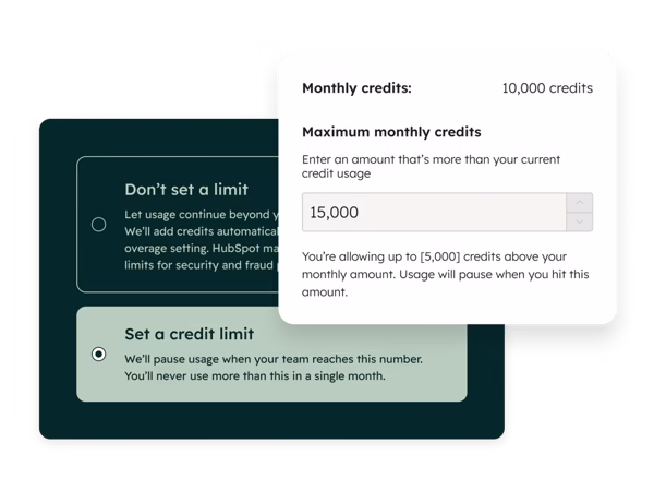 HubSpot AI credits setting, official HubSpot illustration