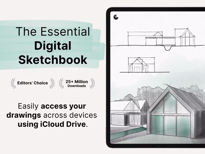 Concepts iPad listing showing a building plan on an infinite sketch canvas