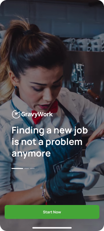 Official GravyWork Google Play screenshot showing its worker-app welcome screen