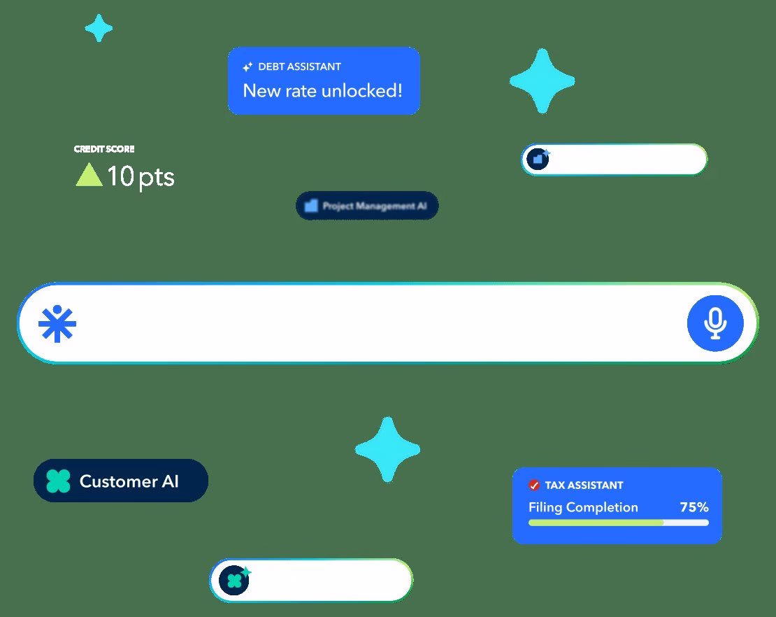 Intuit Intelligence interface illustration from QuickBooks