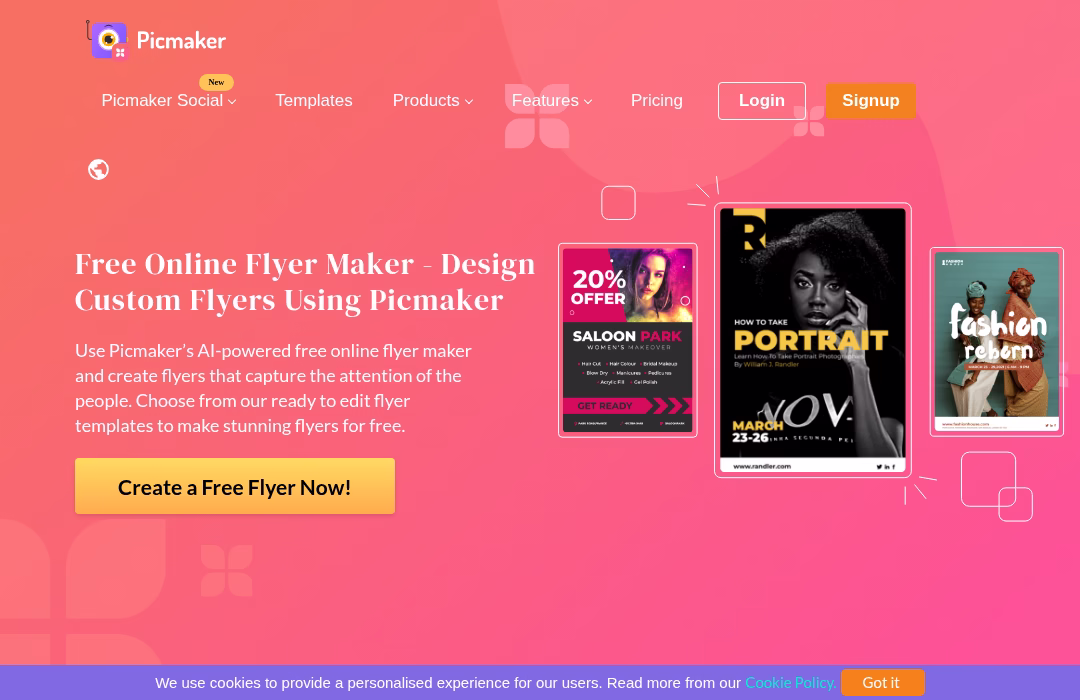 Official Picmaker page preview