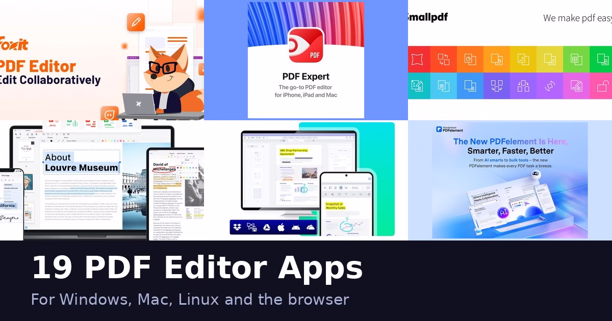 19 PDF Editor Apps for Windows, Mac, Linux and the Browser