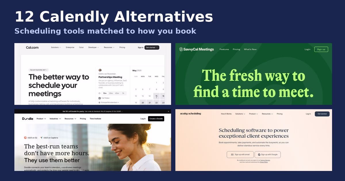 Calendly Alternatives: 12 Scheduling Tools Matched to How You Book Meetings