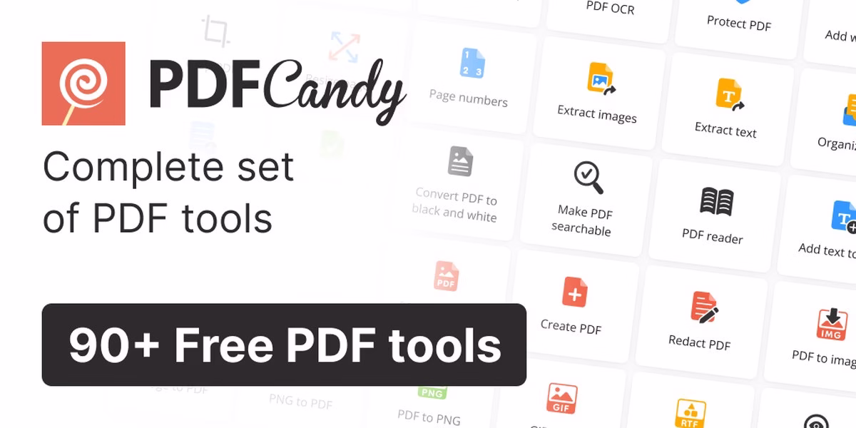 PDF Candy homepage image for the online PDF toolkit