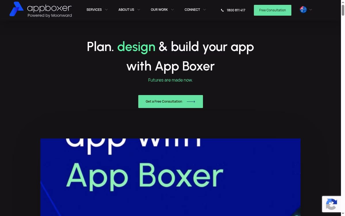 App Boxer desktop homepage screenshot
