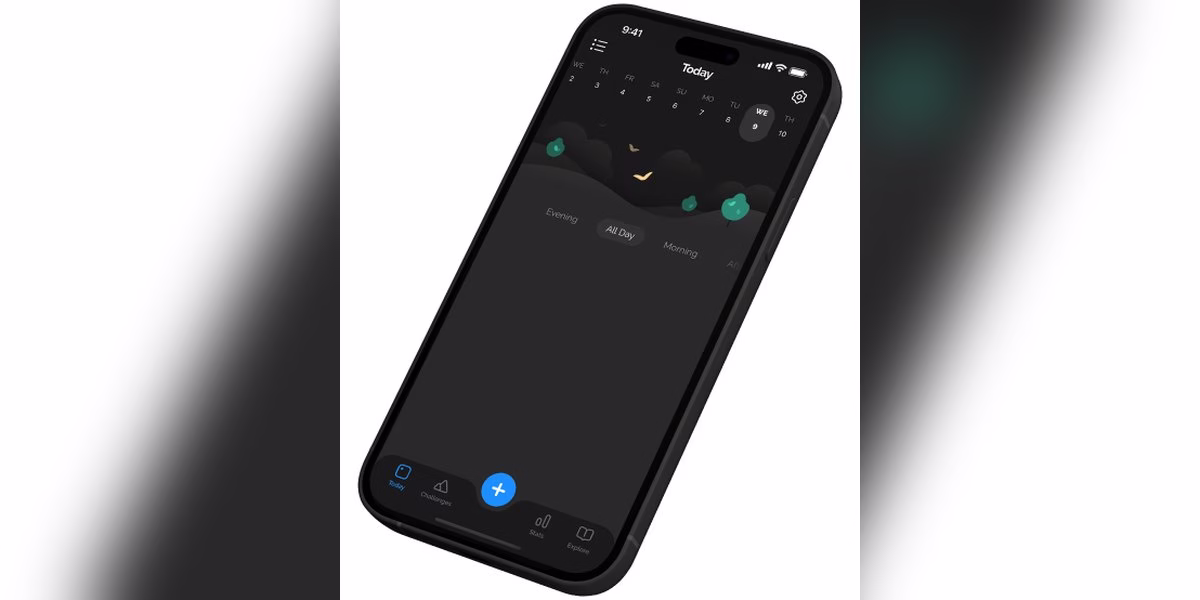 Productive habit tracker app shown on a phone