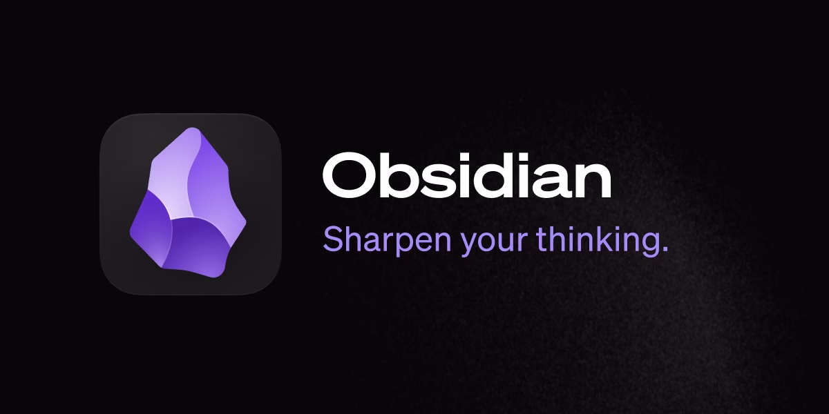 Obsidian homepage banner with the headline Sharpen your thinking