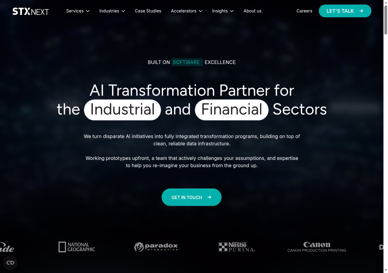 STX Next website homepage checked October 5, 2026