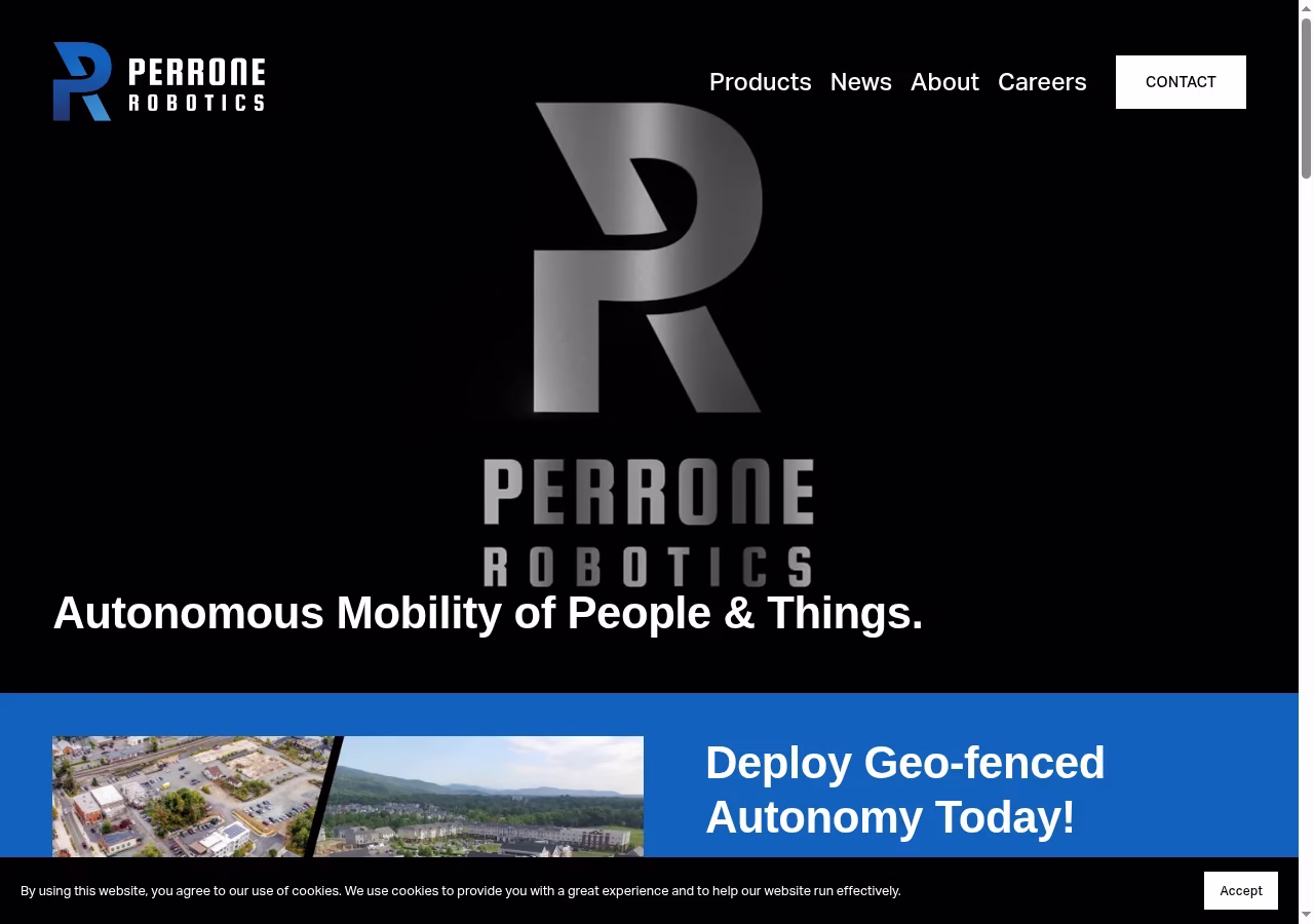 Perrone Robotics current homepage, October 5, 2026