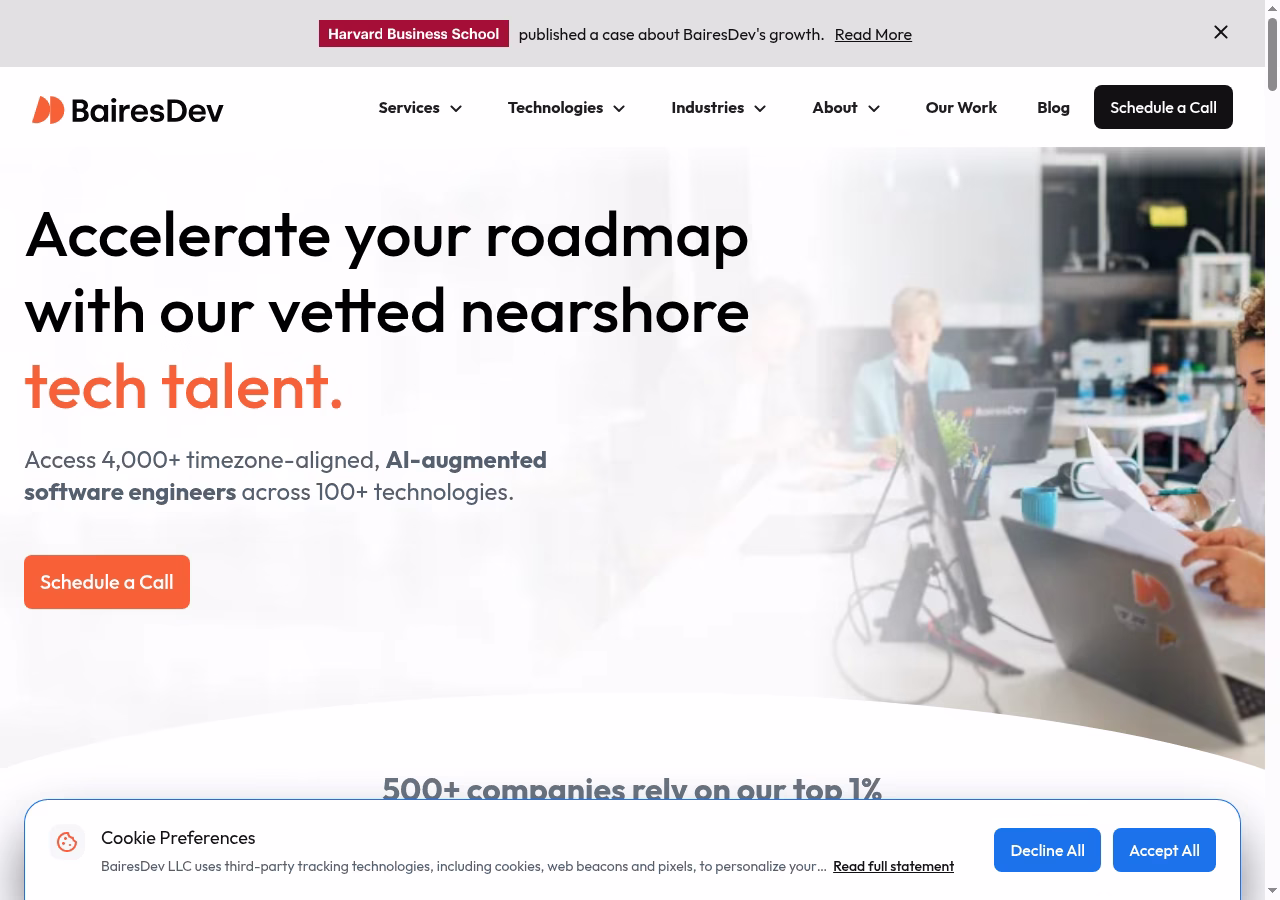 BairesDev website homepage checked October 5, 2026