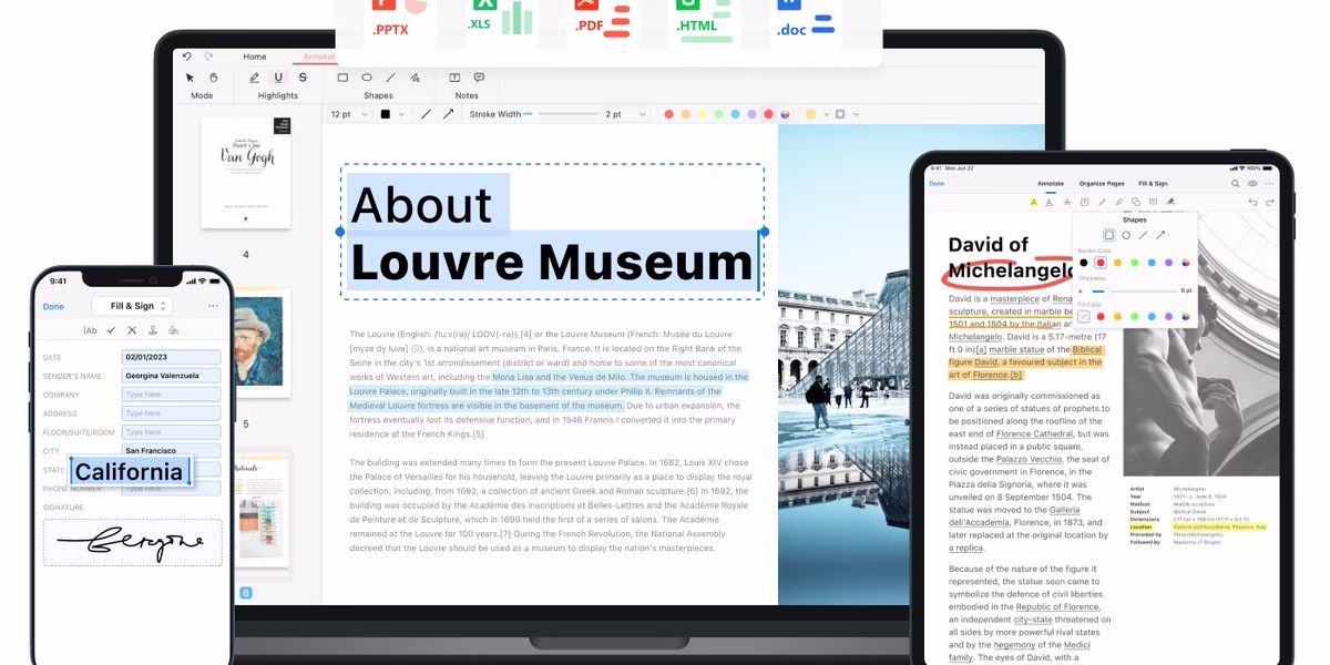 PDFgear homepage image for the free PDF editor and online tools