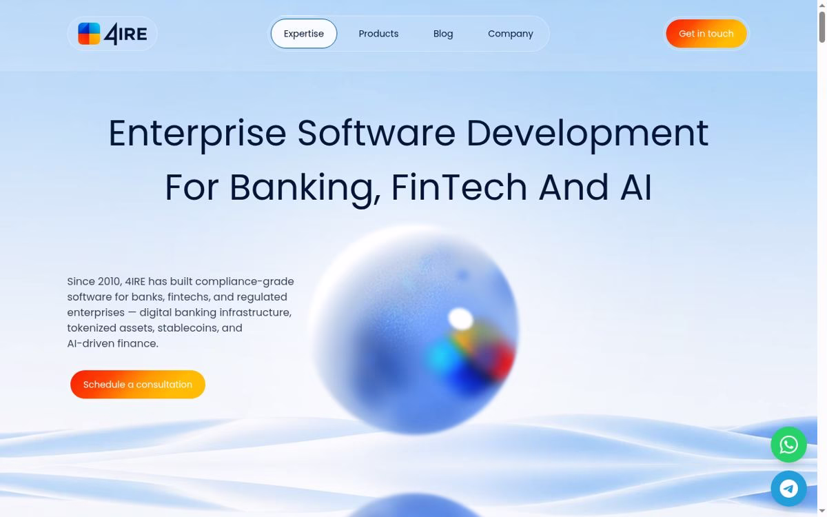 4IRE homepage showing its current services and brand