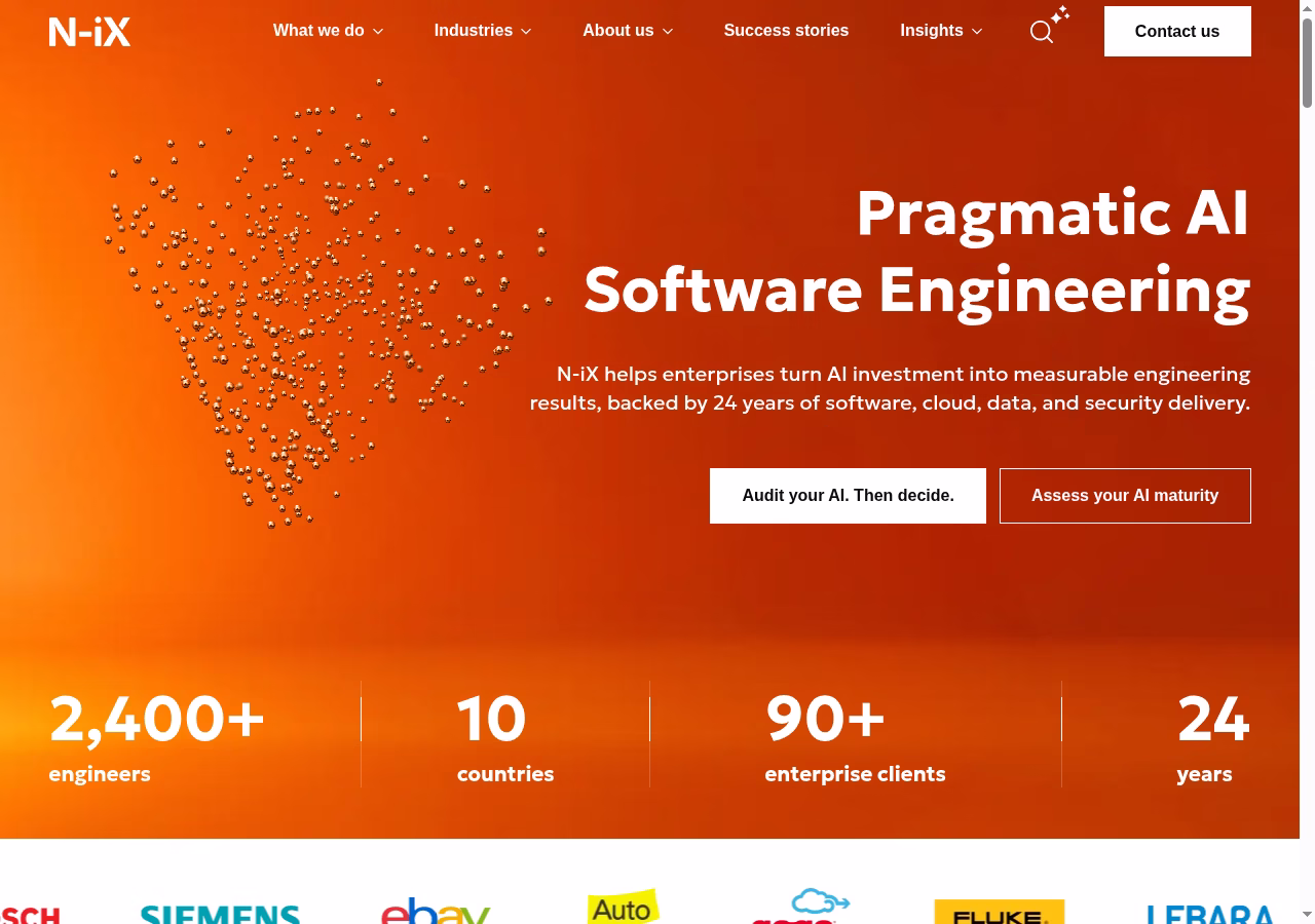 N-iX website homepage checked October 5, 2026