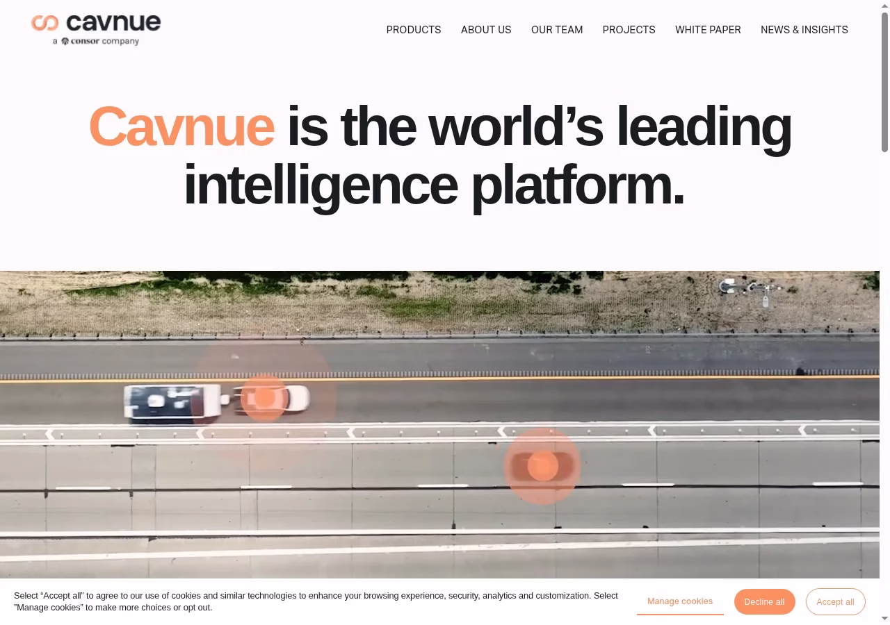Cavnue current homepage, October 5, 2026