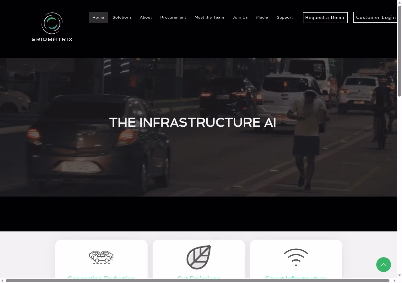 GridMatrix current homepage, October 5, 2026
