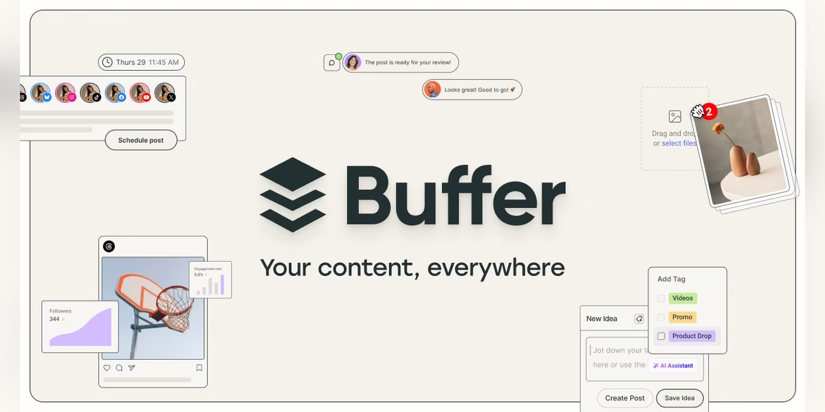 Buffer banner reading Your content, everywhere