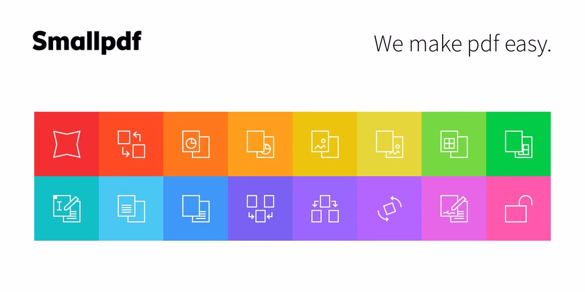 Smallpdf homepage image for the online PDF tools platform