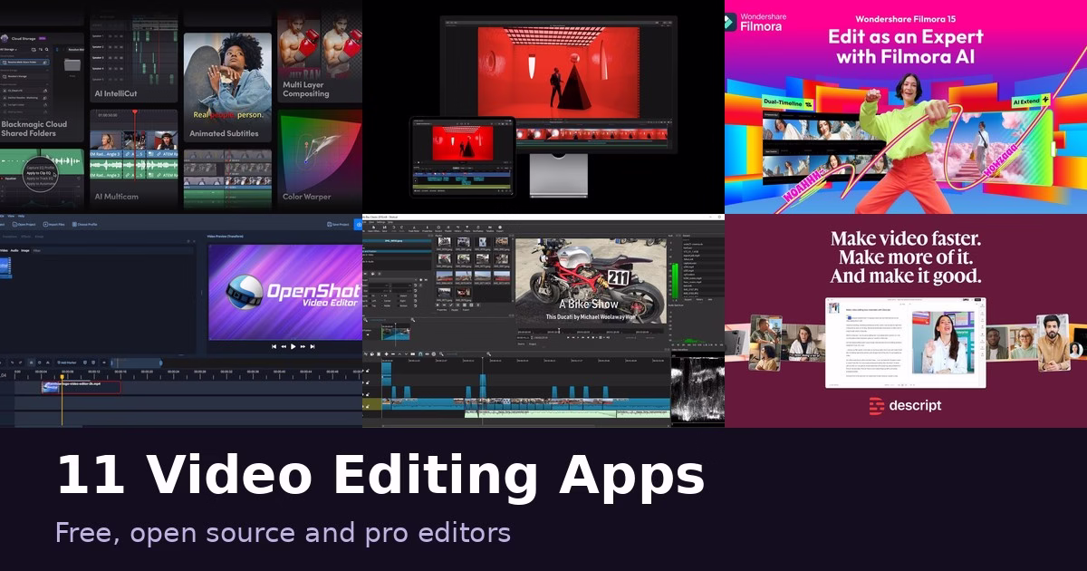 11 Video Editing Apps, From Free Starters to Pro Editors