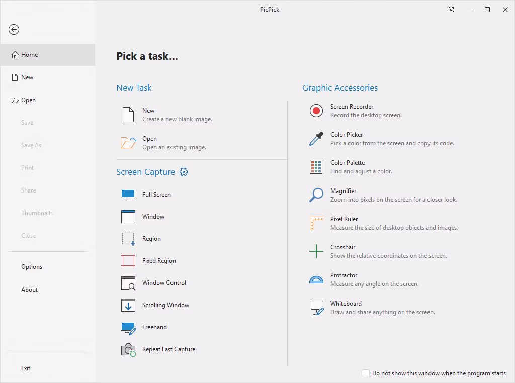 PicPick screen tool preview with capture and editing options