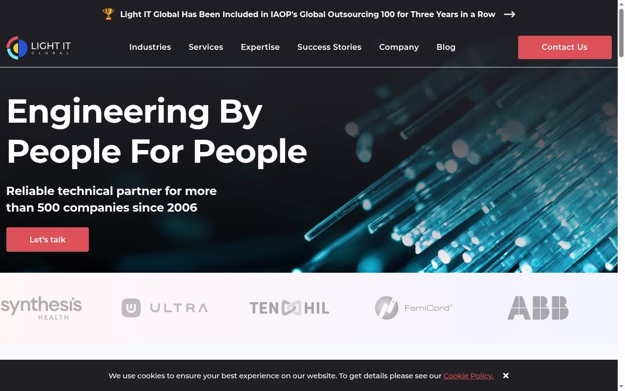 Light IT official homepage captured October 7, 2026