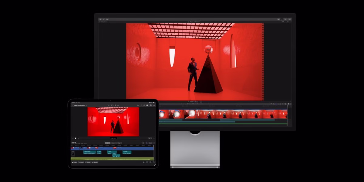 Final Cut Pro editing screens on a Mac display