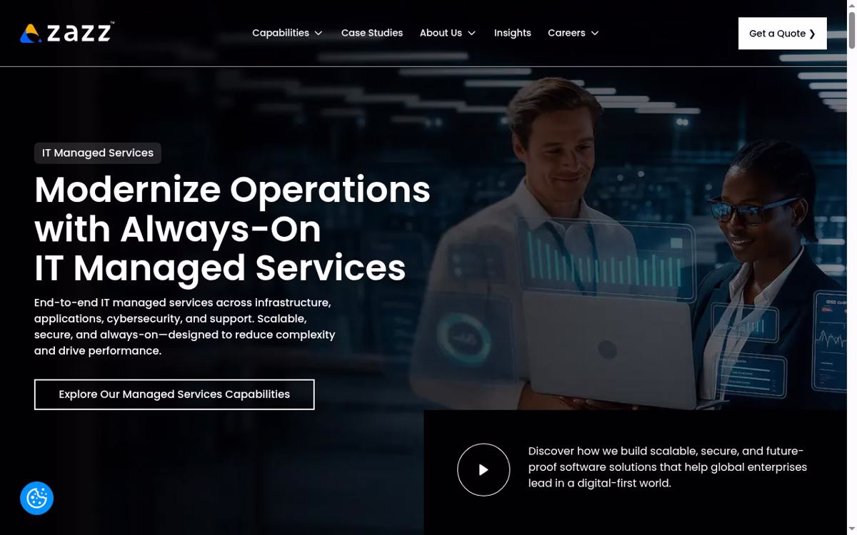 Zazz desktop homepage screenshot