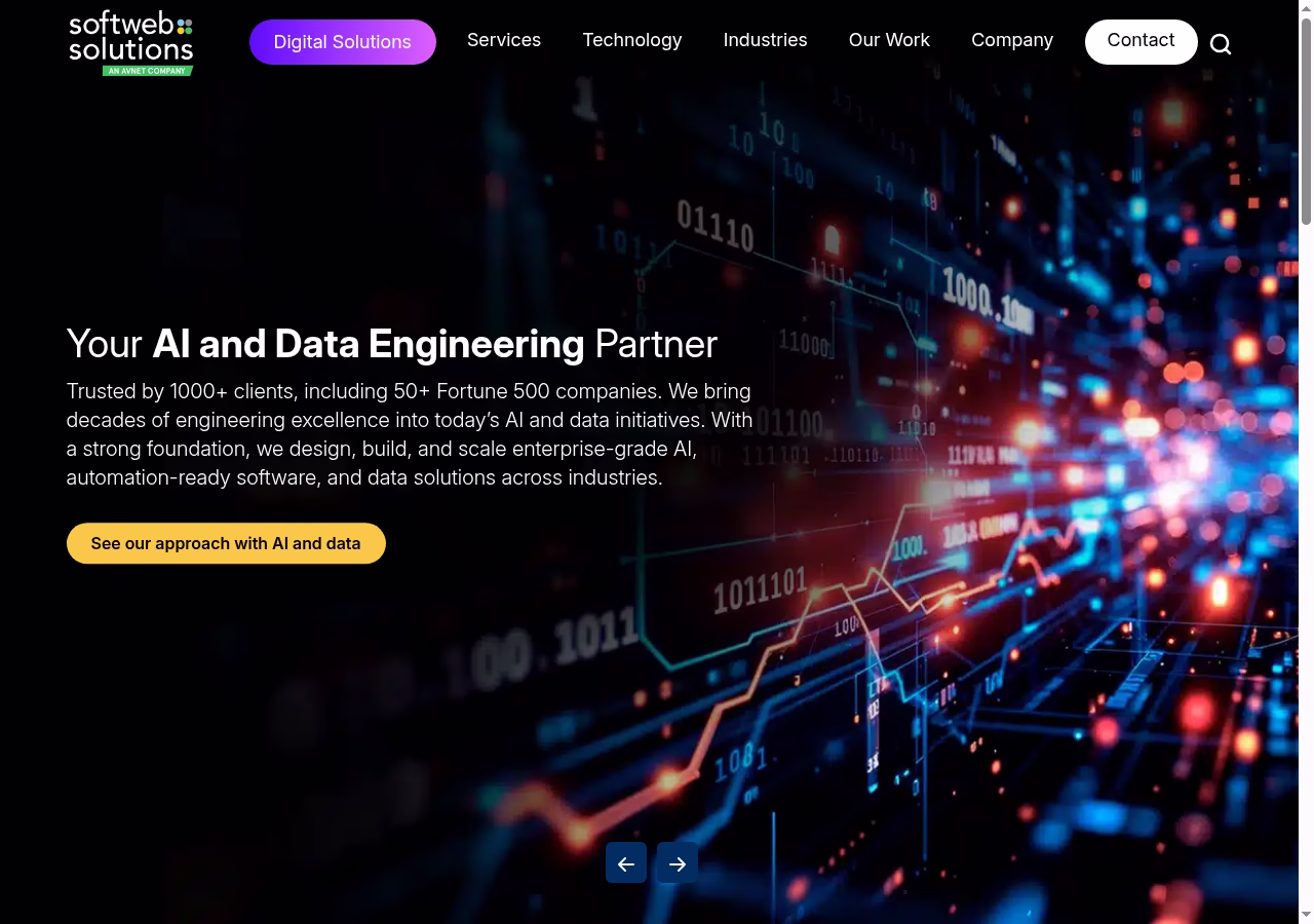 Softweb Solutions current website checked October 5, 2026