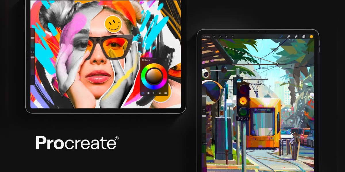 Procreate artwork shown on two iPad screens