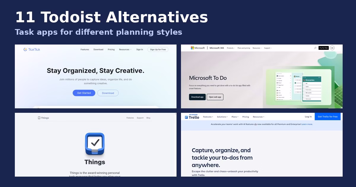 Todoist Alternatives: 11 Task Apps for Different Planning Styles