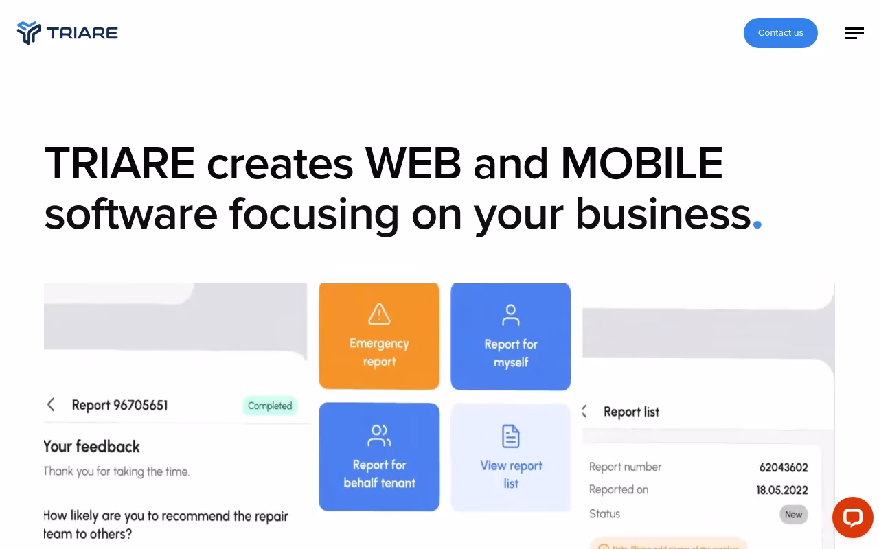 TRIARE official homepage captured October 7, 2026