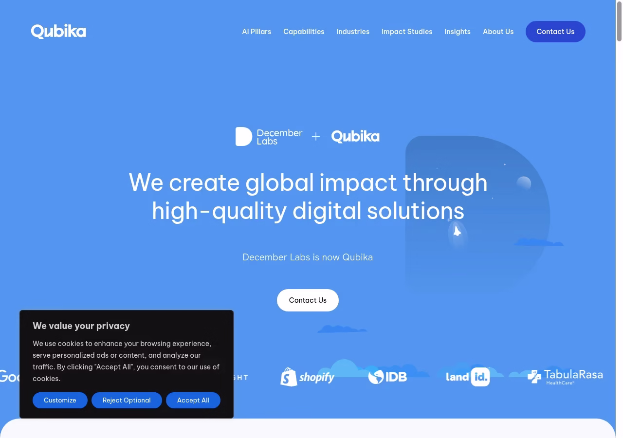 December Labs, now Qubika official website, October 2026