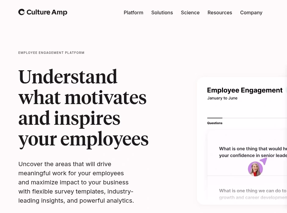 Culture Amp official homepage and product positioning