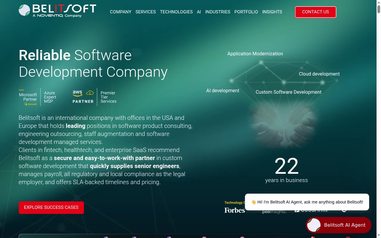 Belitsoft official homepage captured October 7, 2026