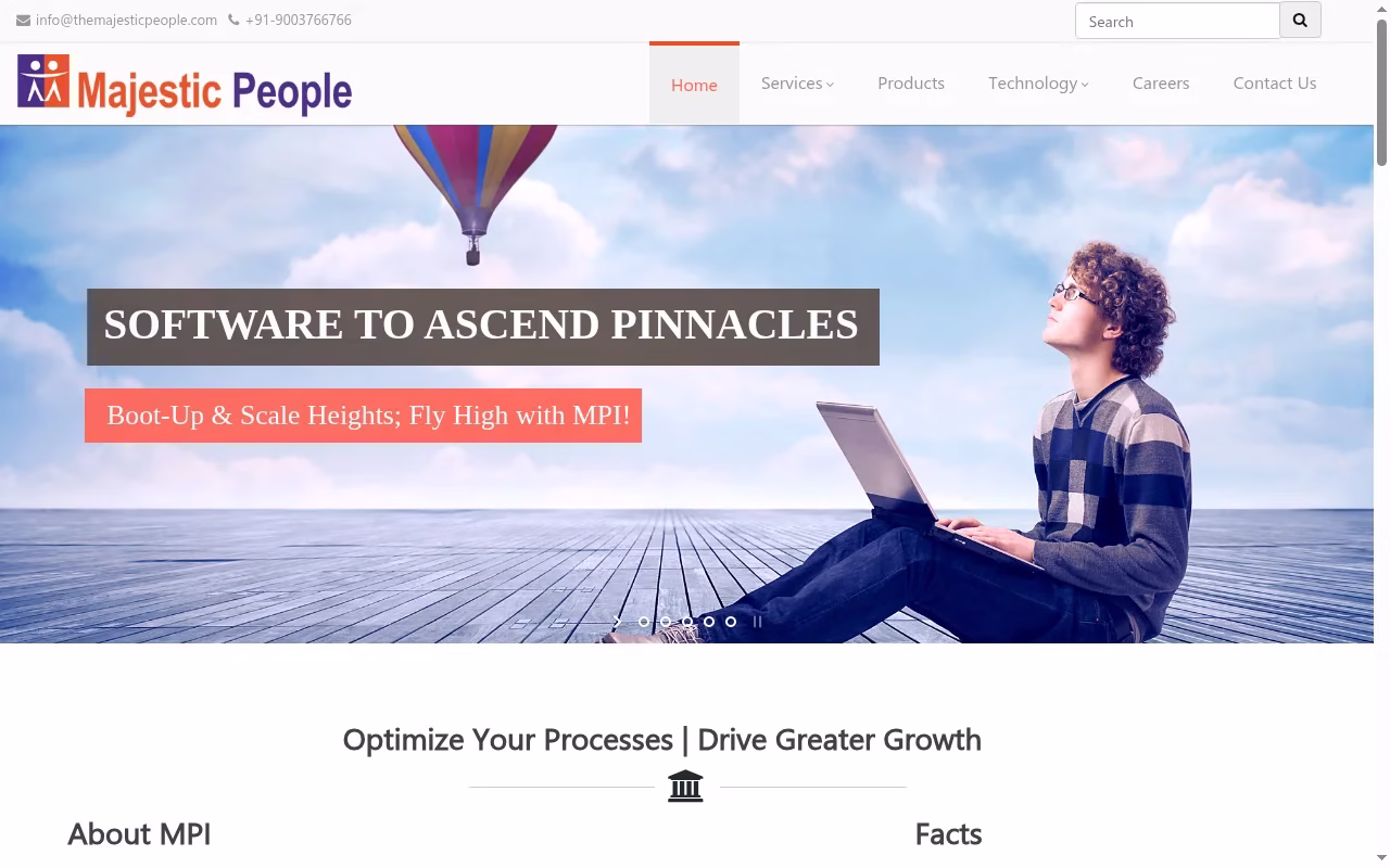 Majestic People official homepage captured October 7, 2026