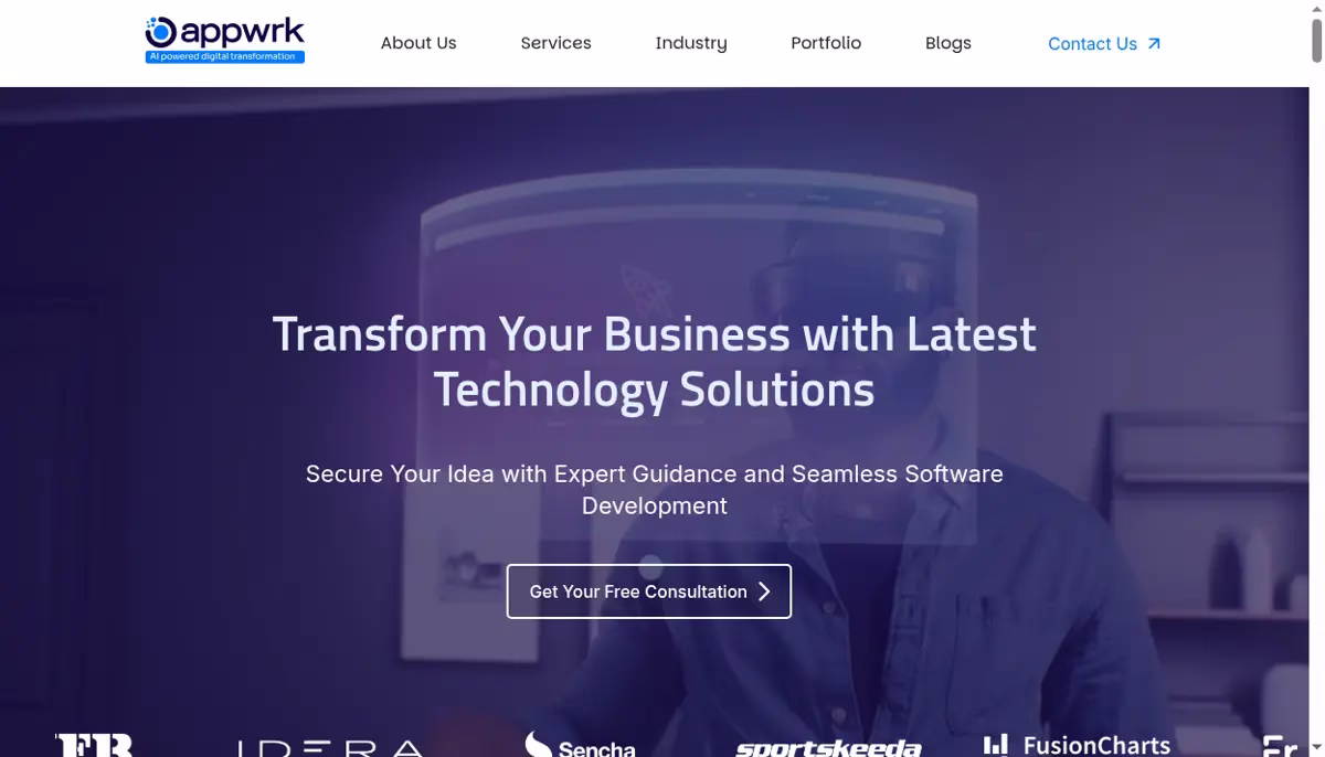 APPWRK official company homepage, captured for the cryptocurrency wallet developer profile