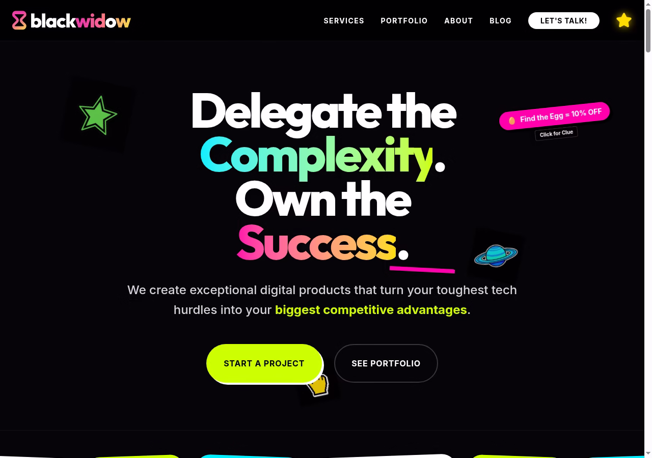 Black Widow Tech website captured October 5, 2026