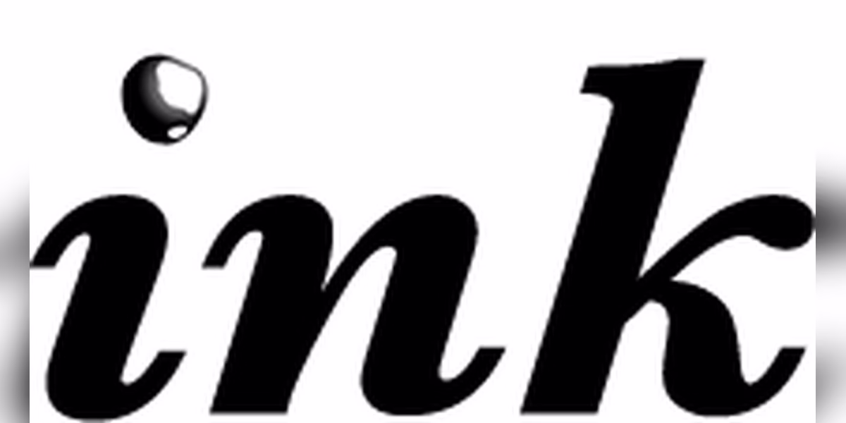 ink logo in black italic lettering