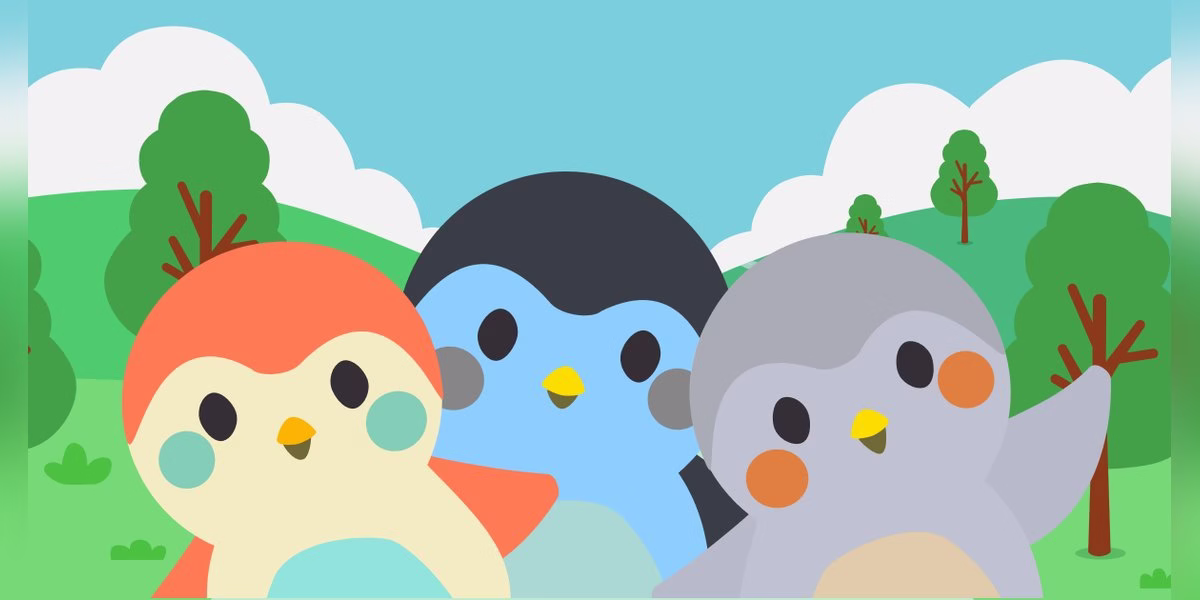 Finch self-care pet app artwork with three birds
