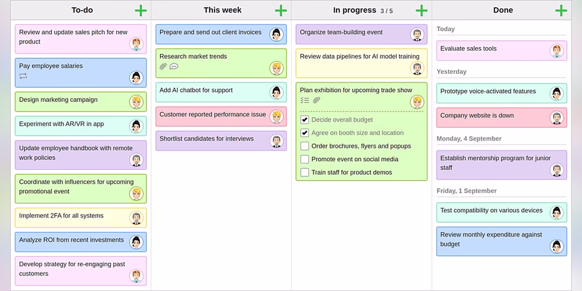 KanbanFlow board screenshot